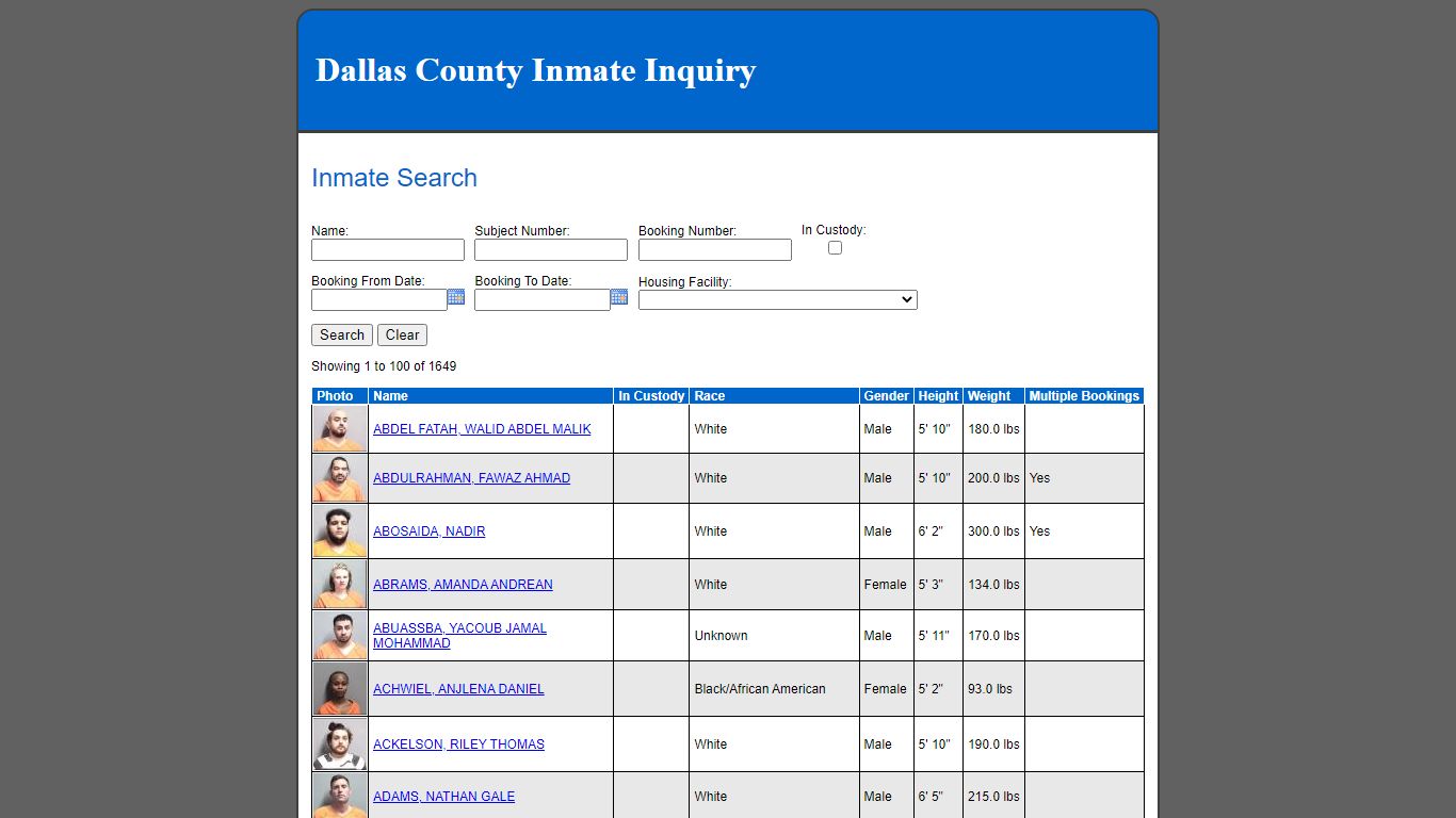 Inmate Search - Dallas County, Iowa