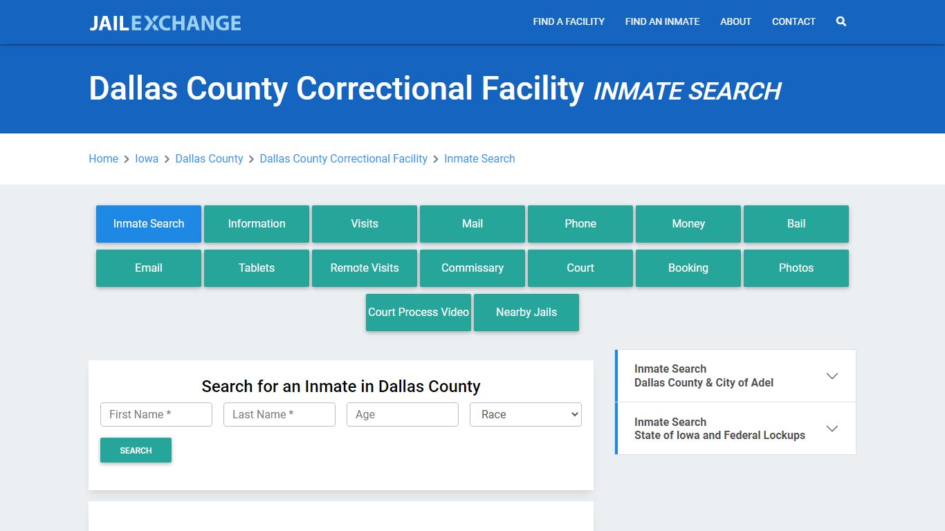 Dallas County Correctional Facility Inmate Search - Jail Exchange