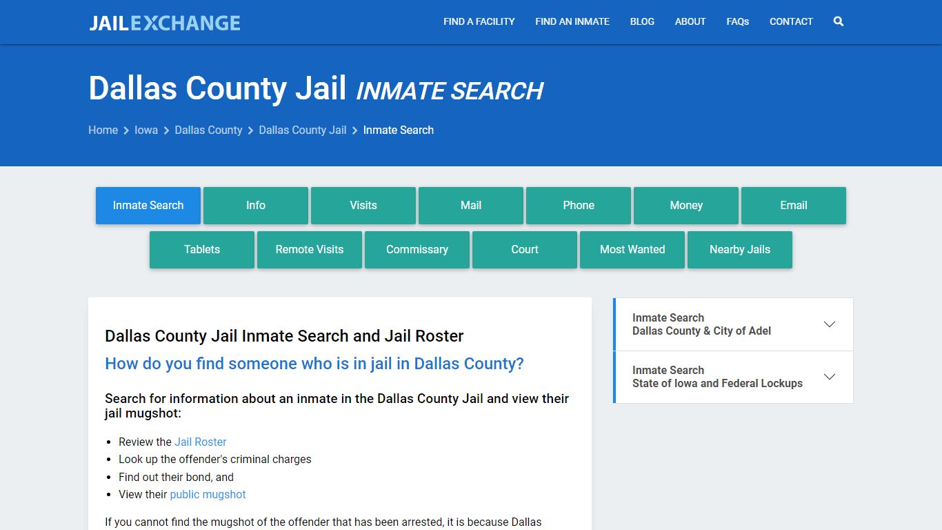 Inmate Search: Roster & Mugshots - Dallas County Jail, IA